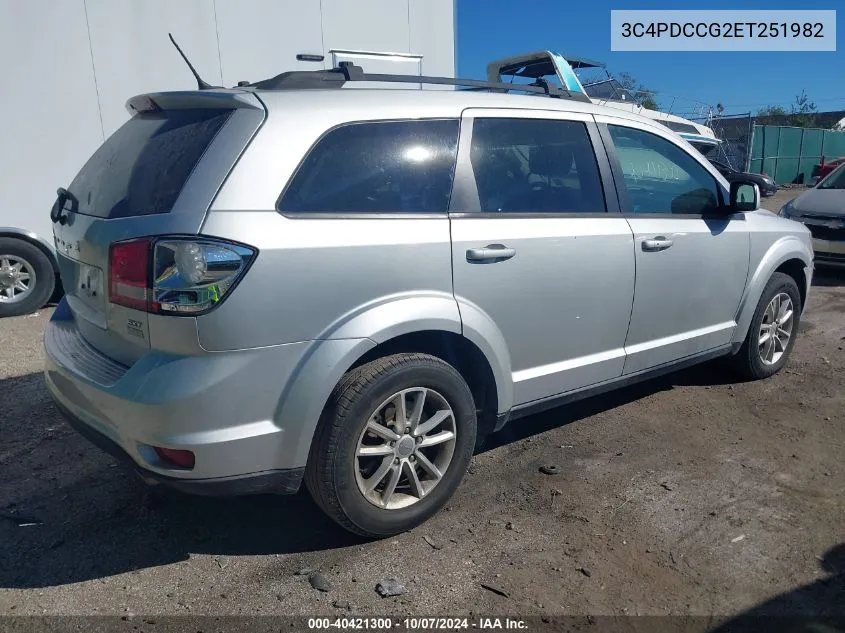 2014 Dodge Journey Sxt VIN: 3C4PDCCG2ET251982 Lot: 40421300