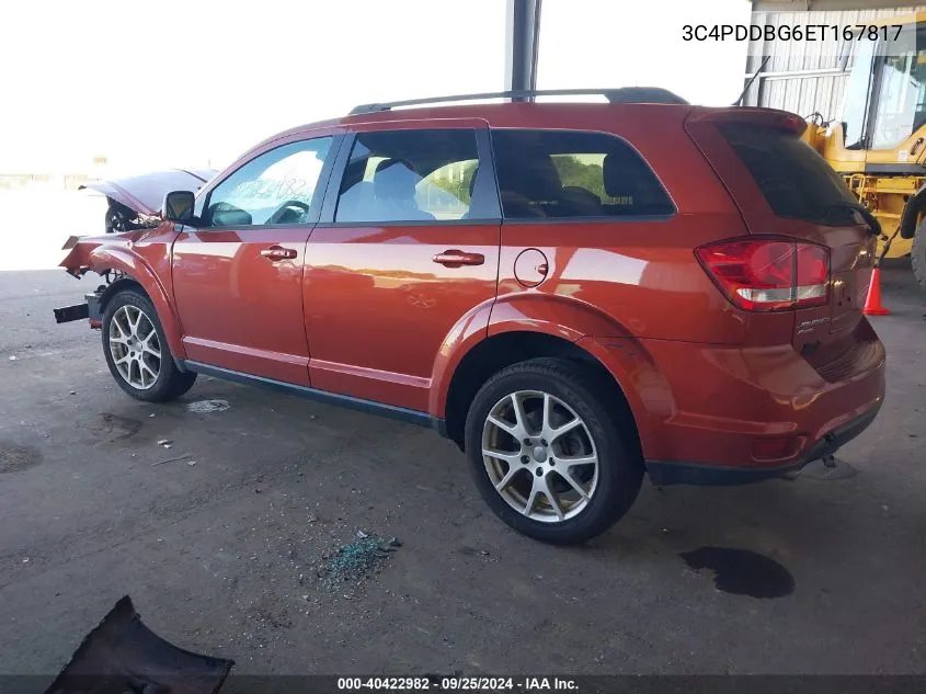 2014 Dodge Journey Sxt VIN: 3C4PDDBG6ET167817 Lot: 40422982