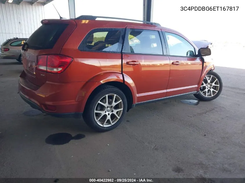 2014 Dodge Journey Sxt VIN: 3C4PDDBG6ET167817 Lot: 40422982