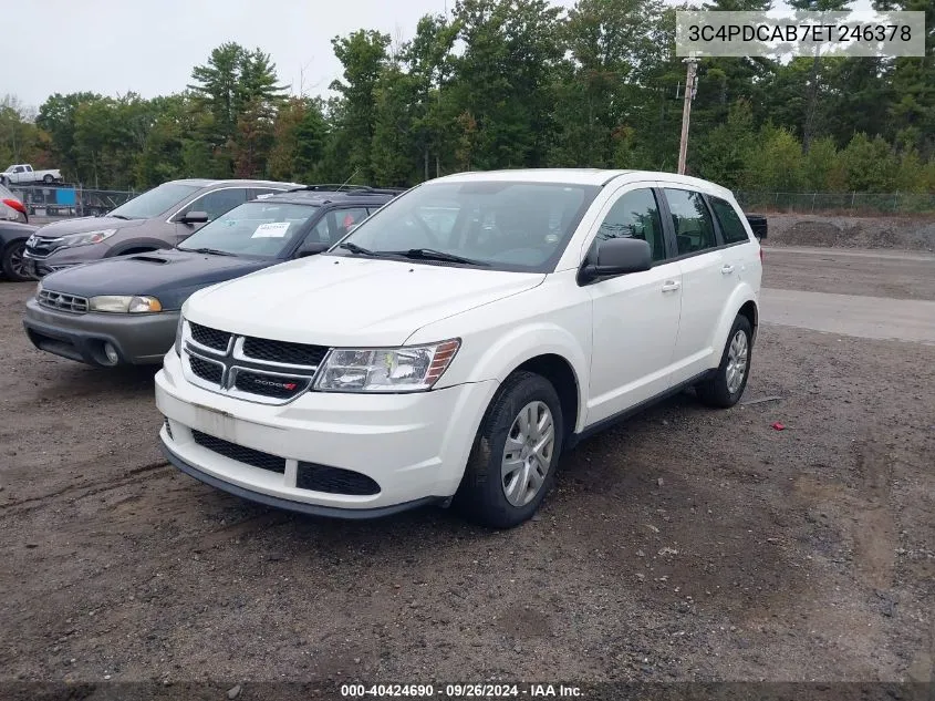 2014 Dodge Journey American Value Pkg VIN: 3C4PDCAB7ET246378 Lot: 40424690