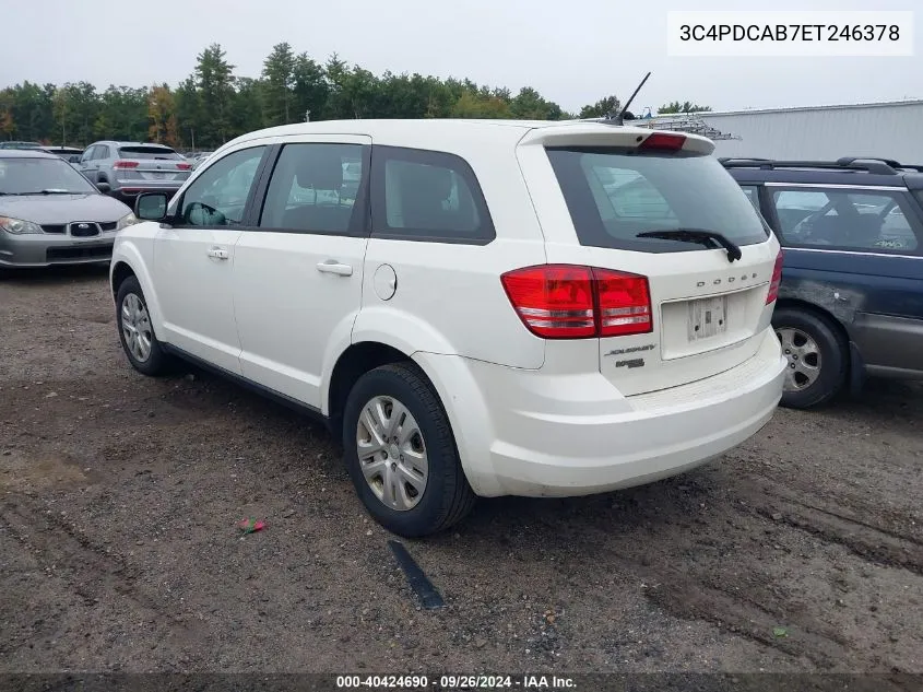 2014 Dodge Journey American Value Pkg VIN: 3C4PDCAB7ET246378 Lot: 40424690