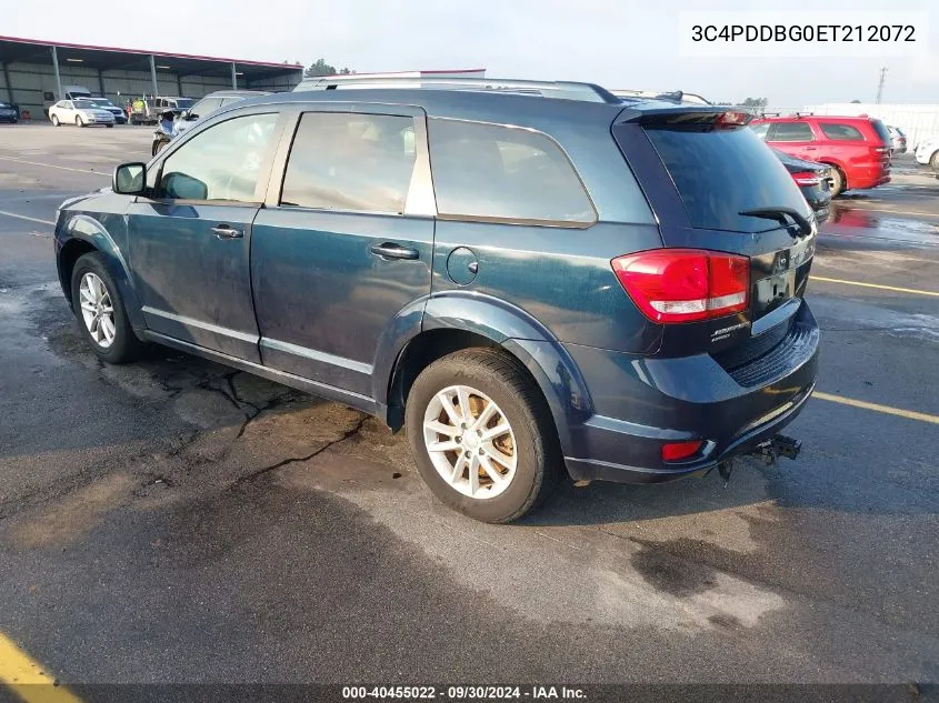 2014 Dodge Journey Sxt VIN: 3C4PDDBG0ET212072 Lot: 40455022