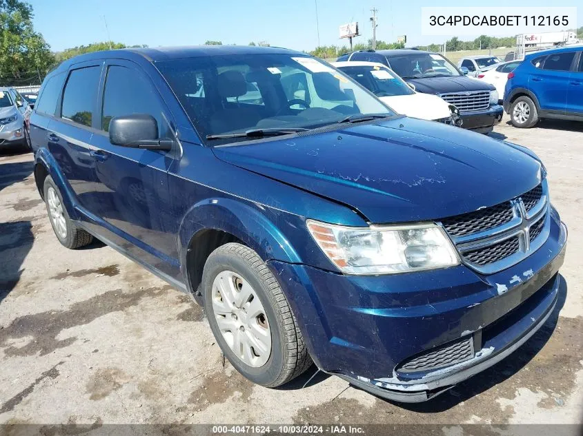 2014 Dodge Journey American Value Pkg VIN: 3C4PDCAB0ET112165 Lot: 40471624