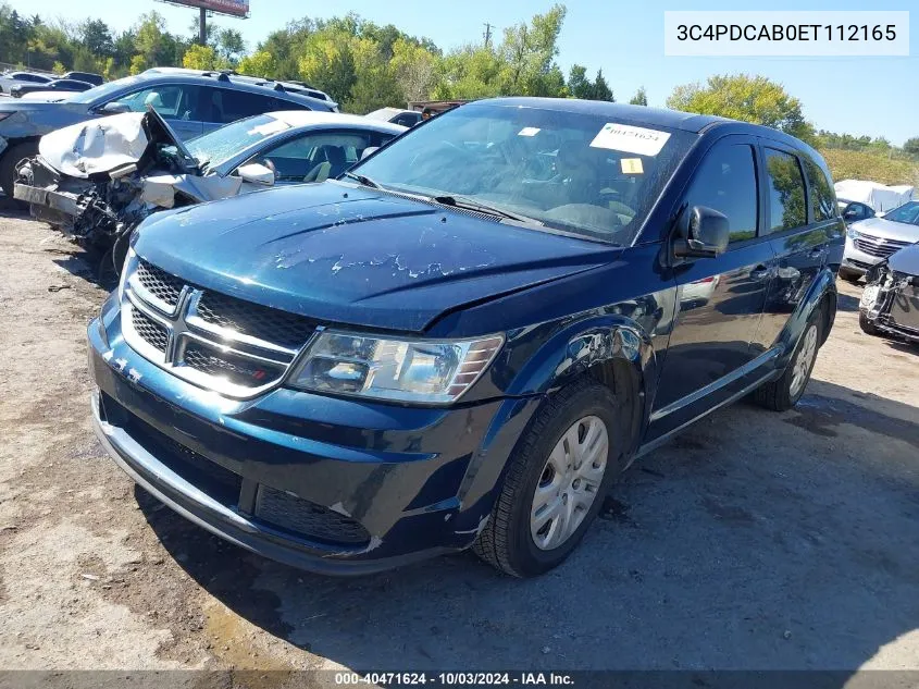 2014 Dodge Journey American Value Pkg VIN: 3C4PDCAB0ET112165 Lot: 40471624