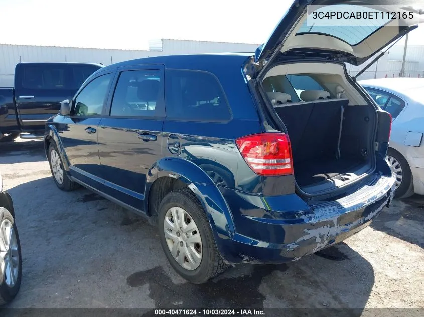 2014 Dodge Journey American Value Pkg VIN: 3C4PDCAB0ET112165 Lot: 40471624