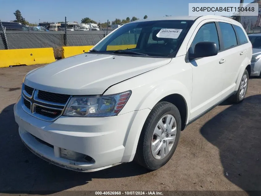 2014 Dodge Journey American Value Pkg VIN: 3C4PDCAB4ET150448 Lot: 40526968