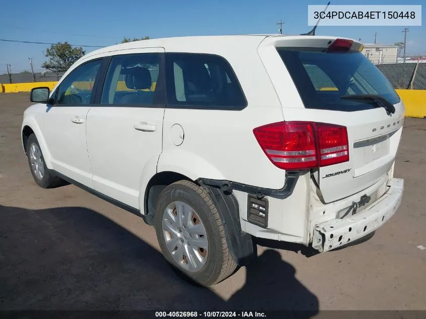 2014 Dodge Journey American Value Pkg VIN: 3C4PDCAB4ET150448 Lot: 40526968