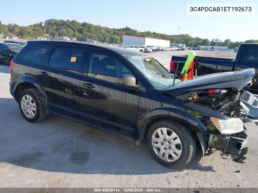 2014 Dodge Journey American Value Pkg VIN: 3C4PDCAB1ET192673 Lot: 40539114