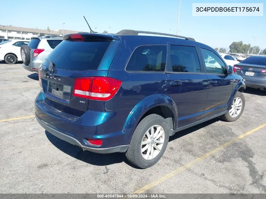 2014 Dodge Journey Sxt VIN: 3C4PDDBG6ET175674 Lot: 40547944