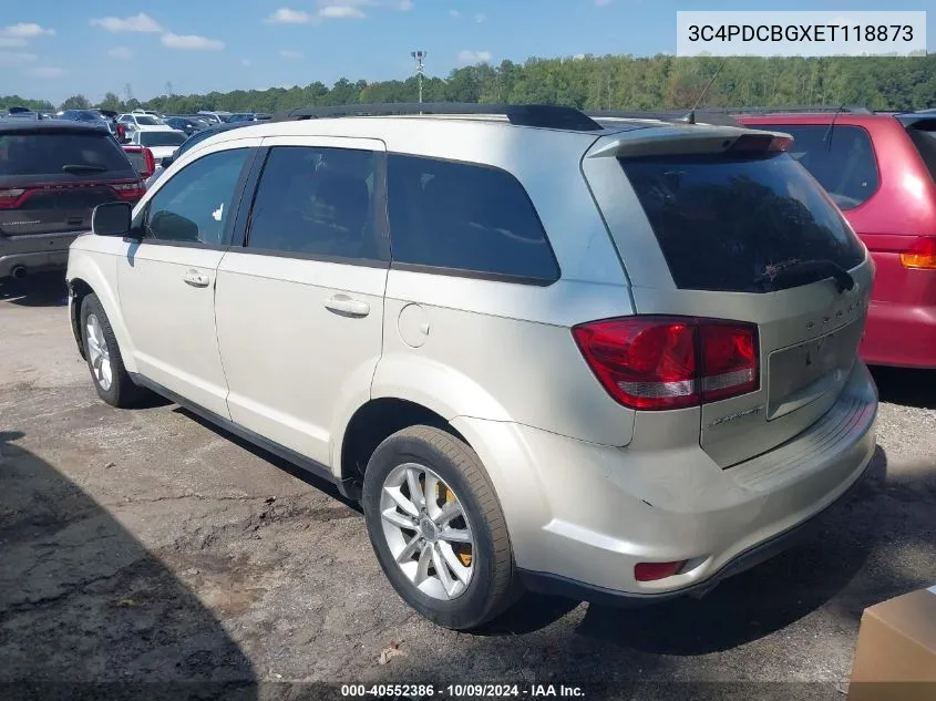 2014 Dodge Journey Sxt VIN: 3C4PDCBGXET118873 Lot: 40552386