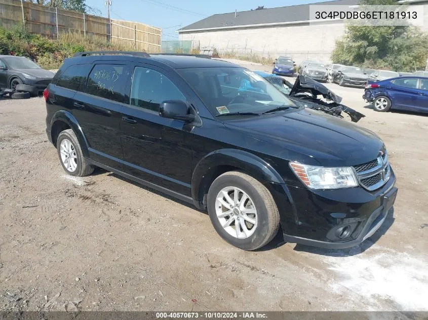 2014 Dodge Journey Sxt VIN: 3C4PDDBG6ET181913 Lot: 40570673