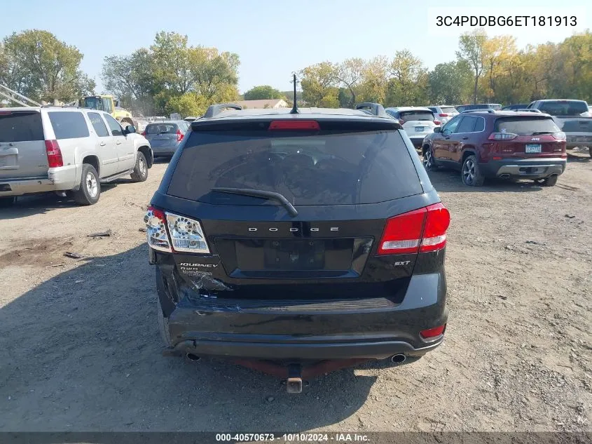 2014 Dodge Journey Sxt VIN: 3C4PDDBG6ET181913 Lot: 40570673