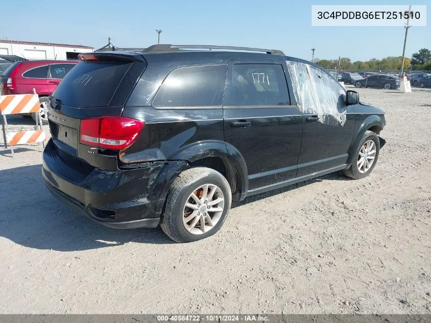 2014 Dodge Journey Sxt VIN: 3C4PDDBG6ET251510 Lot: 40584722