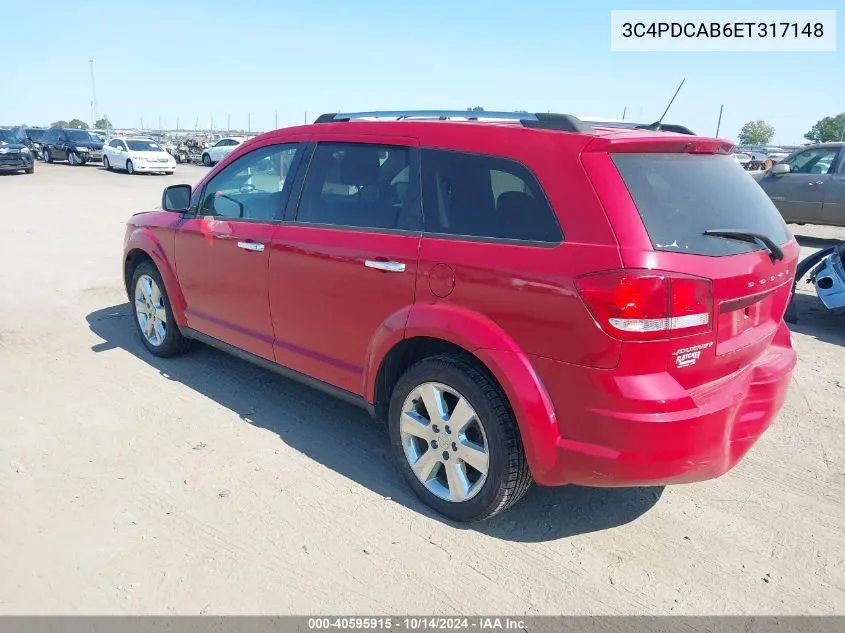 2014 Dodge Journey Se VIN: 3C4PDCAB6ET317148 Lot: 40595915