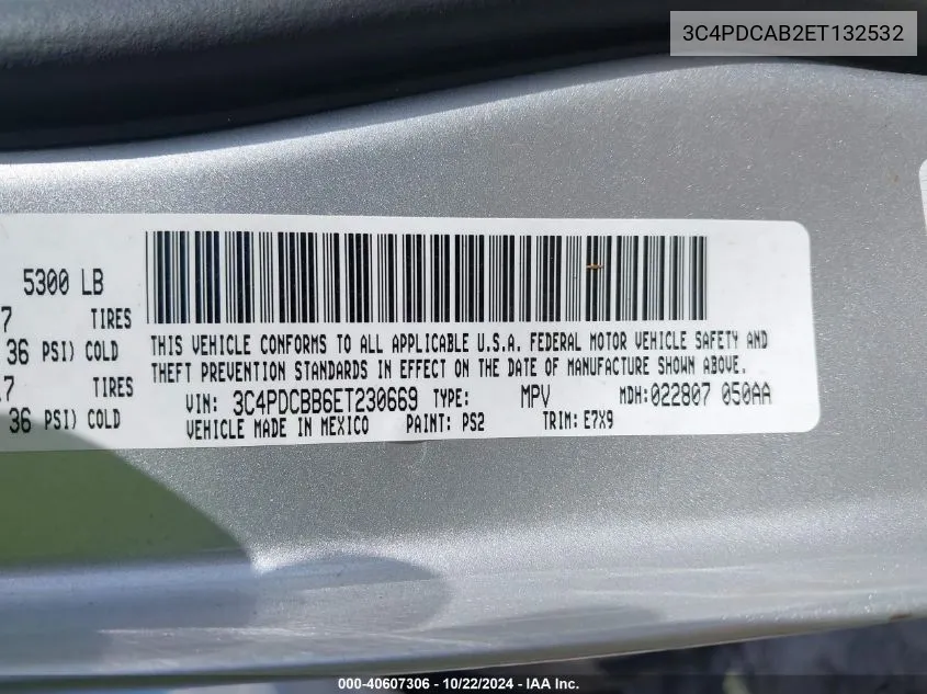 3C4PDCAB2ET132532 2014 Dodge Journey American Value Pkg