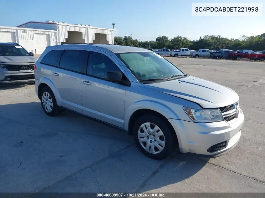 2014 Dodge Journey American Value Pkg VIN: 3C4PDCAB0ET221998 Lot: 40609907