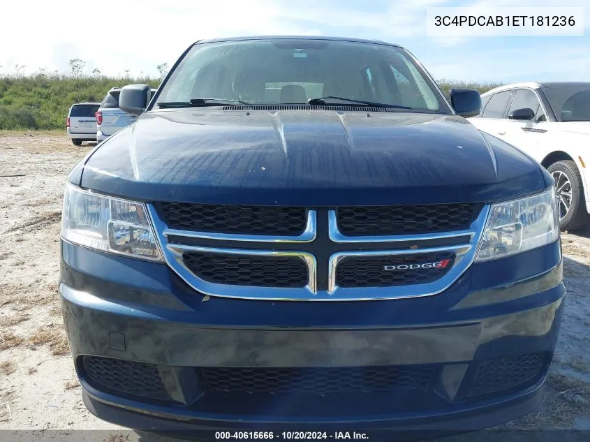 2014 Dodge Journey Se VIN: 3C4PDCAB1ET181236 Lot: 40615666