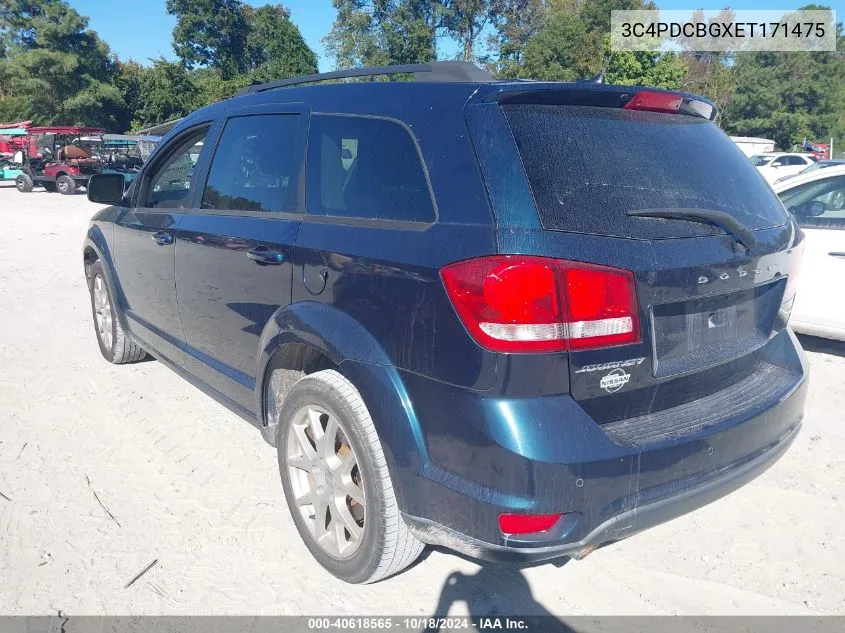 2014 Dodge Journey Sxt VIN: 3C4PDCBGXET171475 Lot: 40618565