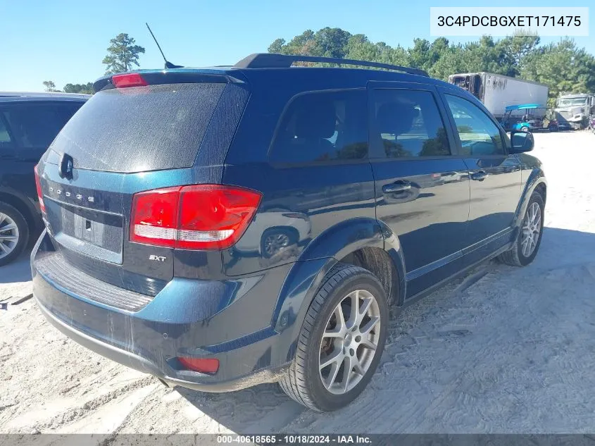 2014 Dodge Journey Sxt VIN: 3C4PDCBGXET171475 Lot: 40618565