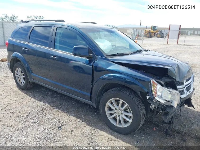 2014 Dodge Journey Sxt VIN: 3C4PDCBG0ET126514 Lot: 40662416