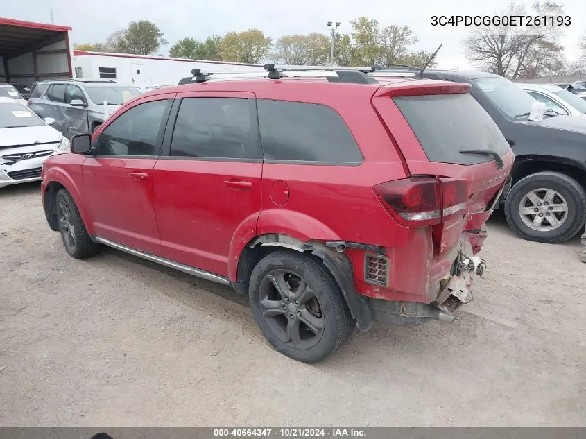 2014 Dodge Journey Crossroad VIN: 3C4PDCGG0ET261193 Lot: 40664347