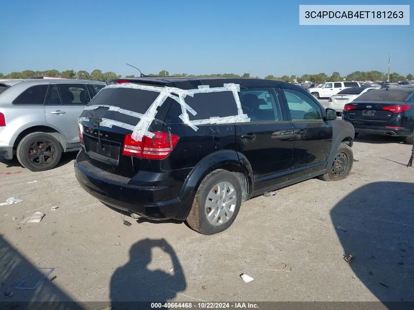 3C4PDCAB4ET181263 2014 Dodge Journey American Value Pkg