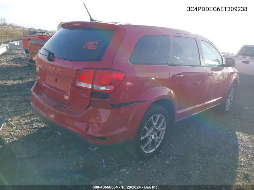 2014 Dodge Journey R/T VIN: 3C4PDDEG6ET309238 Lot: 40666564