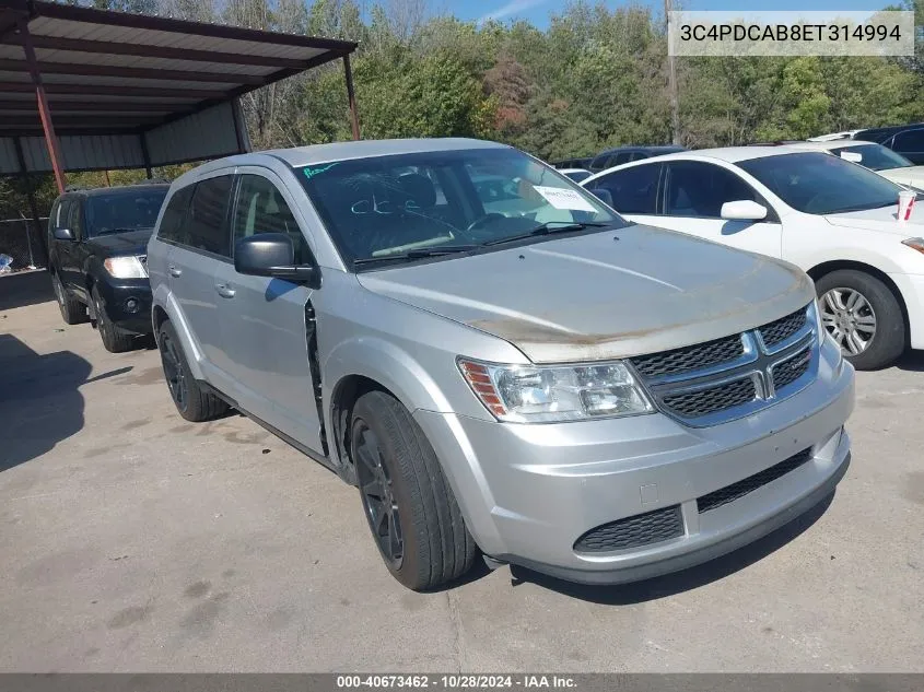 2014 Dodge Journey American Value Pkg VIN: 3C4PDCAB8ET314994 Lot: 40673462