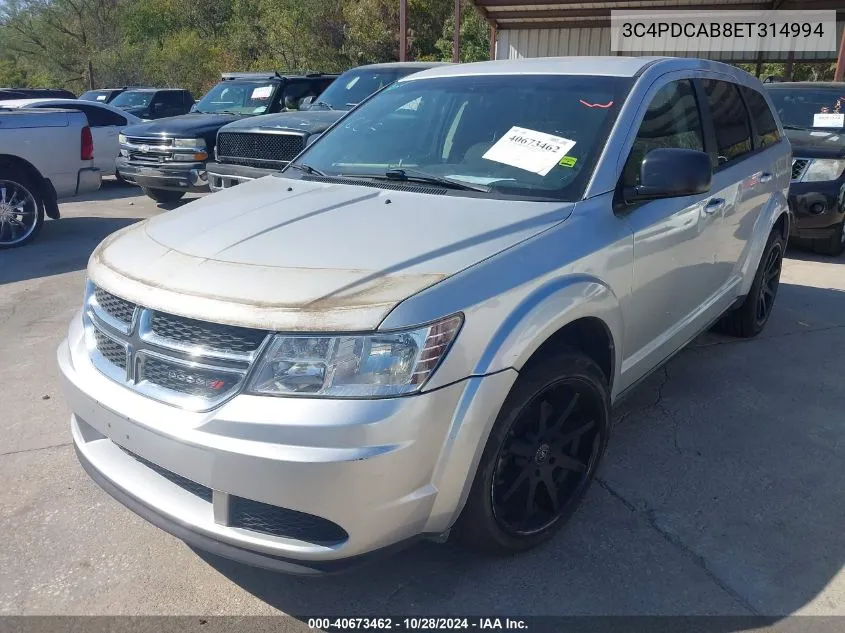 2014 Dodge Journey American Value Pkg VIN: 3C4PDCAB8ET314994 Lot: 40673462