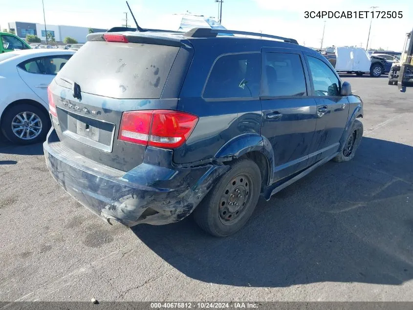 2014 Dodge Journey Se VIN: 3C4PDCAB1ET172505 Lot: 40675812