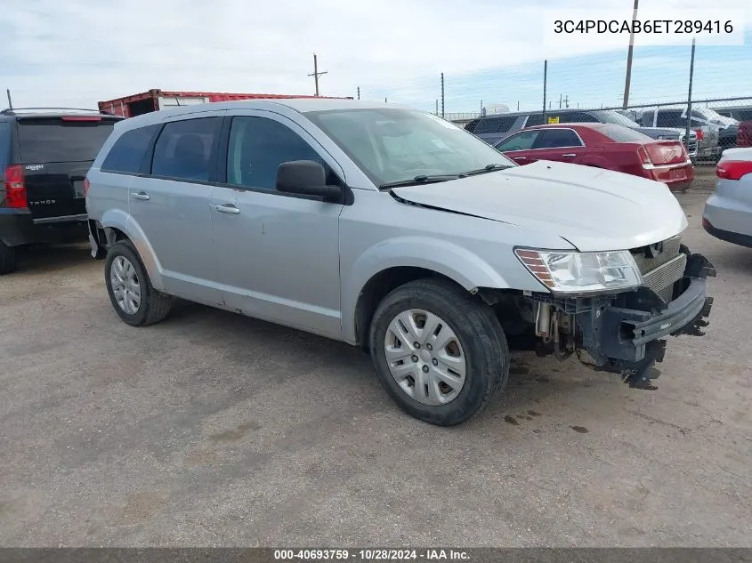 2014 Dodge Journey American Value Pkg VIN: 3C4PDCAB6ET289416 Lot: 40693759