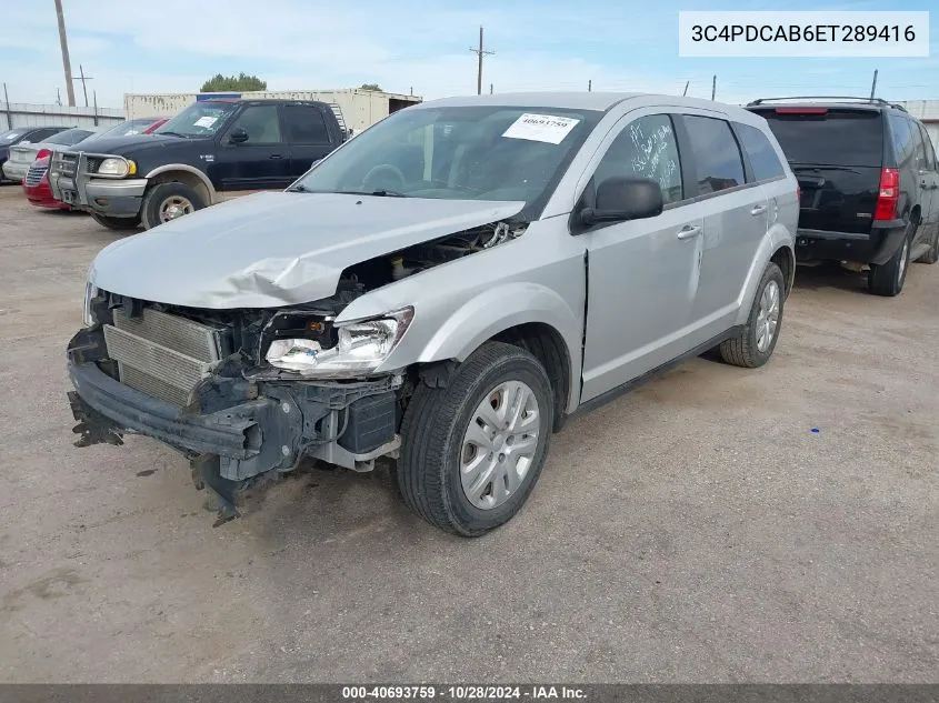 2014 Dodge Journey American Value Pkg VIN: 3C4PDCAB6ET289416 Lot: 40693759