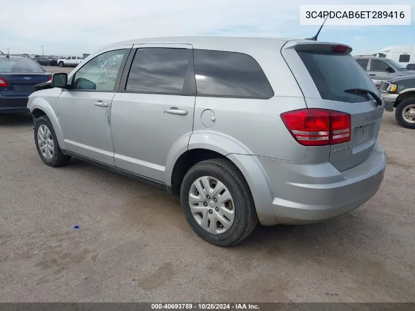 2014 Dodge Journey American Value Pkg VIN: 3C4PDCAB6ET289416 Lot: 40693759