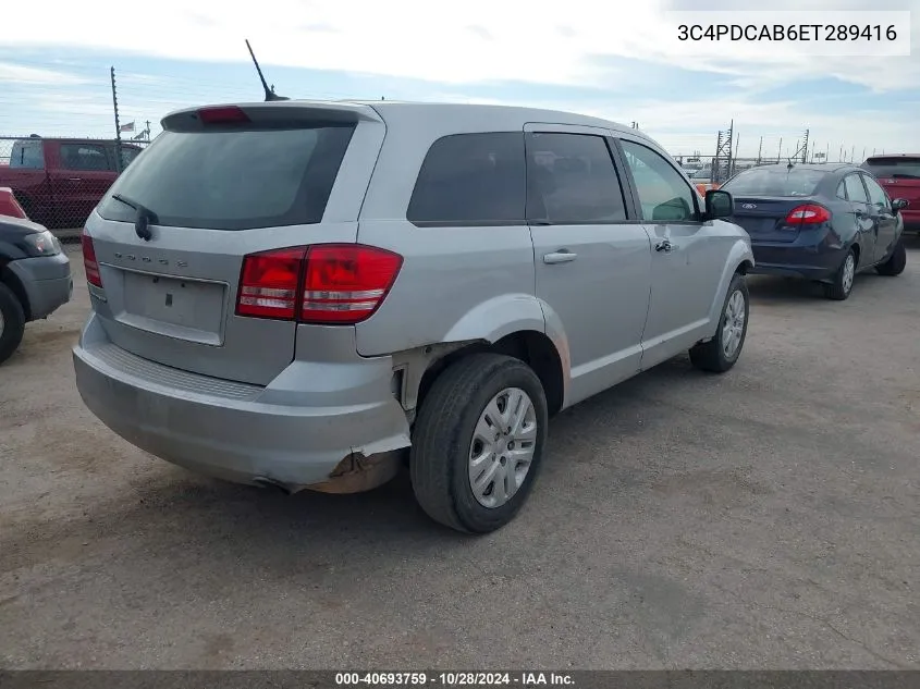 2014 Dodge Journey American Value Pkg VIN: 3C4PDCAB6ET289416 Lot: 40693759