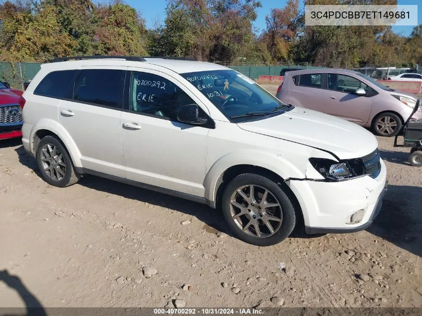 2014 Dodge Journey Sxt VIN: 3C4PDCBB7ET149681 Lot: 40700292