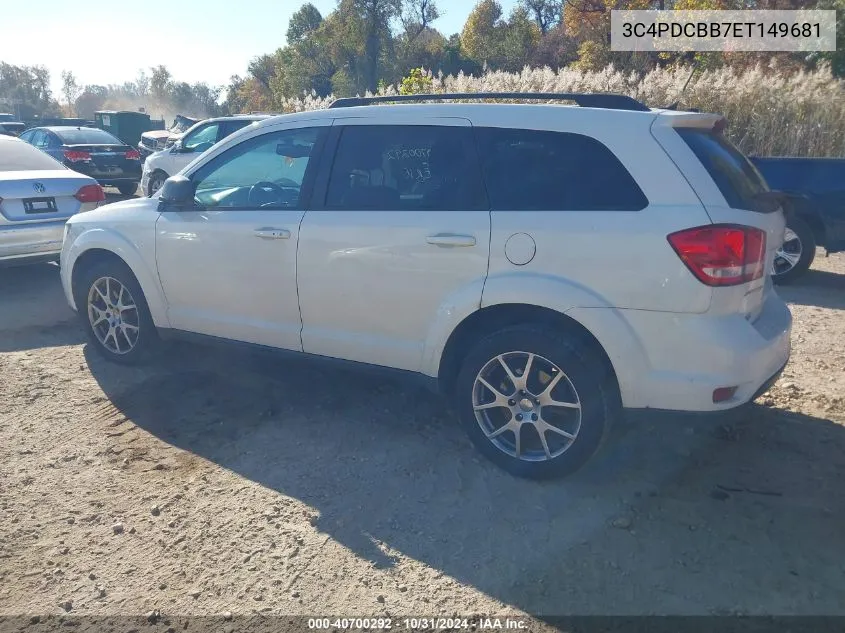 2014 Dodge Journey Sxt VIN: 3C4PDCBB7ET149681 Lot: 40700292