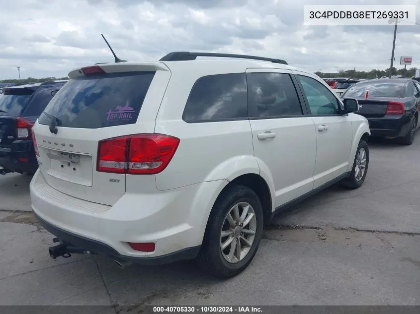 2014 Dodge Journey Sxt VIN: 3C4PDDBG8ET269331 Lot: 40705330