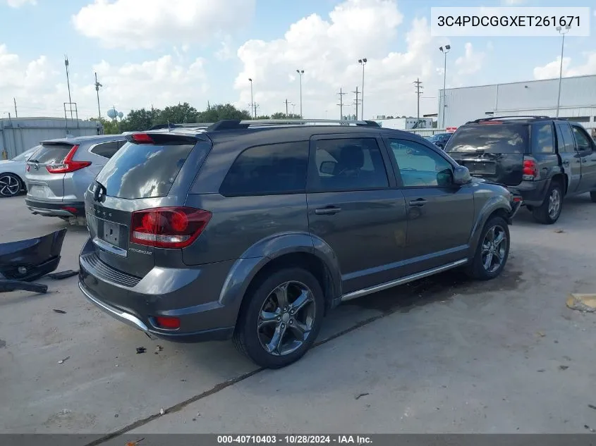 2014 Dodge Journey Crossroad VIN: 3C4PDCGGXET261671 Lot: 40710403