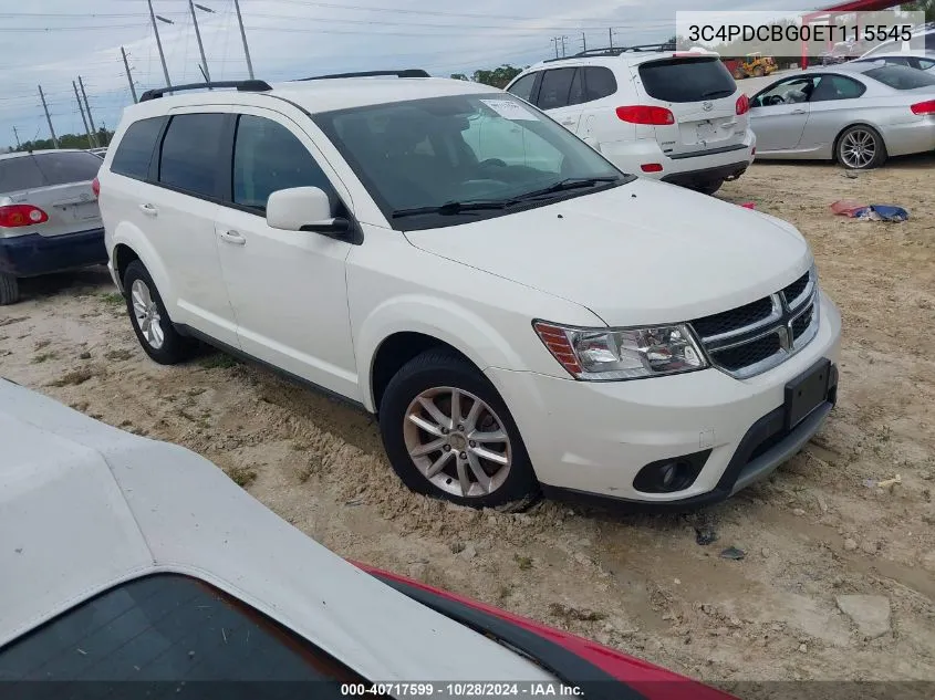 2014 Dodge Journey Sxt VIN: 3C4PDCBG0ET115545 Lot: 40717599