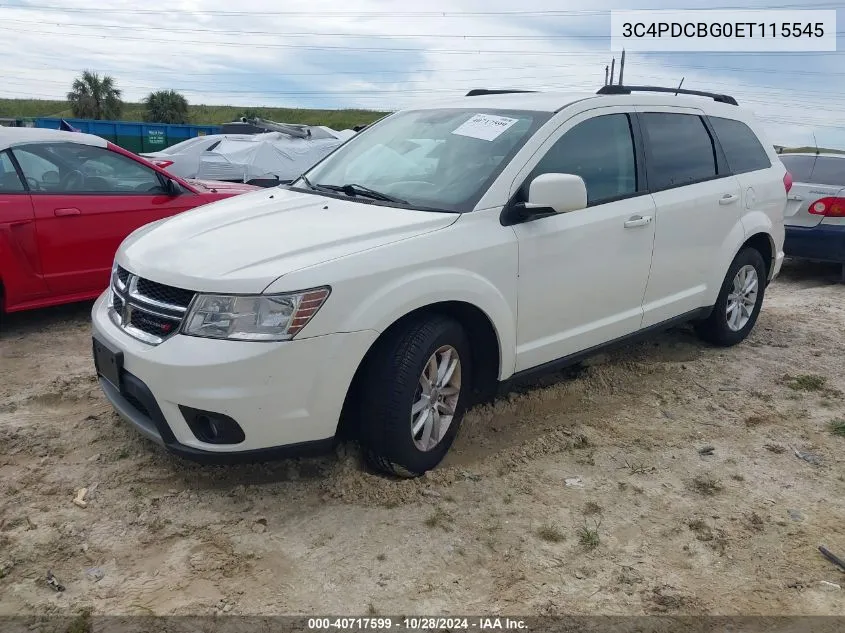 2014 Dodge Journey Sxt VIN: 3C4PDCBG0ET115545 Lot: 40717599