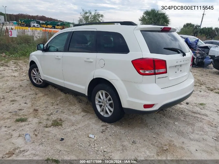 2014 Dodge Journey Sxt VIN: 3C4PDCBG0ET115545 Lot: 40717599