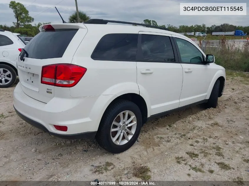 2014 Dodge Journey Sxt VIN: 3C4PDCBG0ET115545 Lot: 40717599