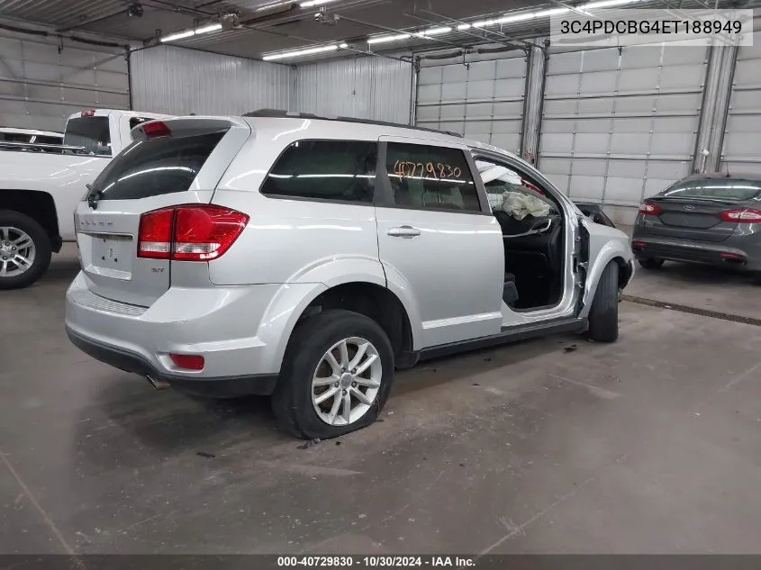 2014 Dodge Journey Sxt VIN: 3C4PDCBG4ET188949 Lot: 40729830