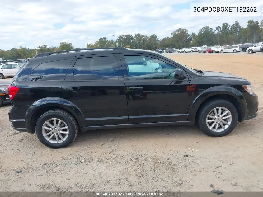 2014 Dodge Journey Sxt VIN: 3C4PDCBGXET192262 Lot: 40733702