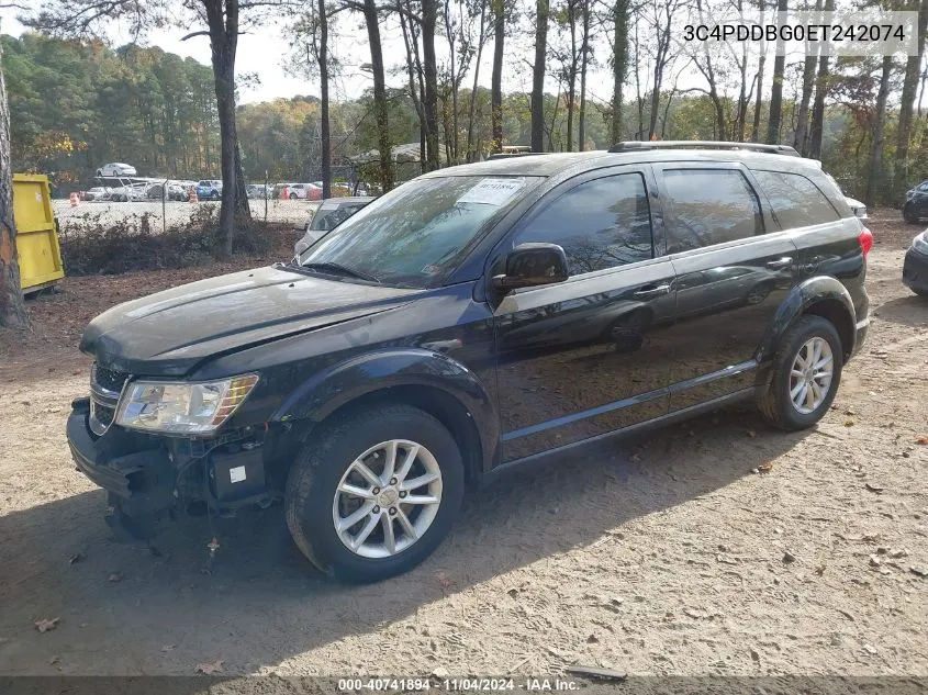 2014 Dodge Journey Sxt VIN: 3C4PDDBG0ET242074 Lot: 40741894