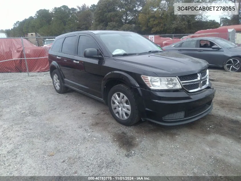 2014 Dodge Journey American Value Pkg VIN: 3C4PDCAB0ET278055 Lot: 40753775