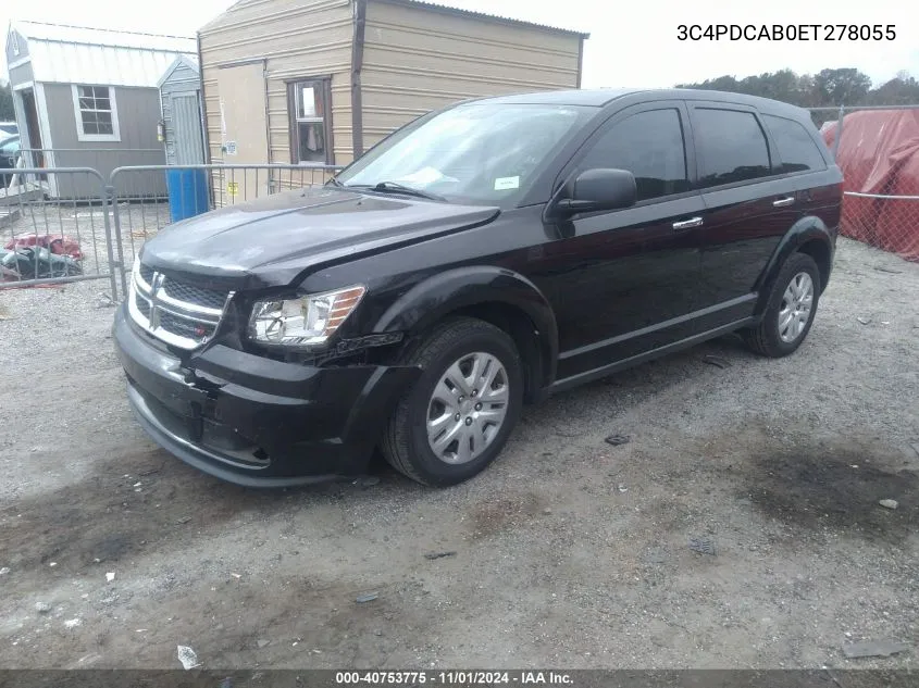 2014 Dodge Journey American Value Pkg VIN: 3C4PDCAB0ET278055 Lot: 40753775