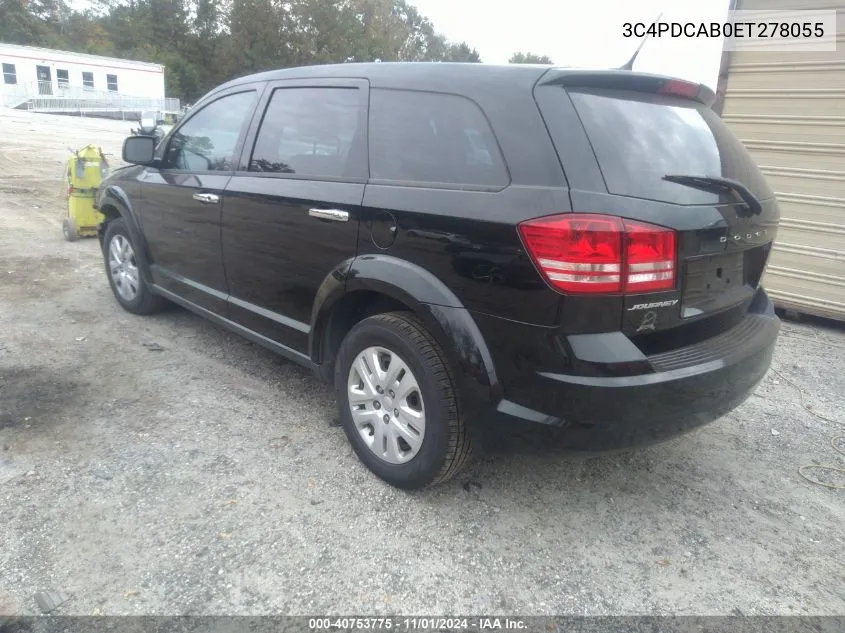 2014 Dodge Journey American Value Pkg VIN: 3C4PDCAB0ET278055 Lot: 40753775