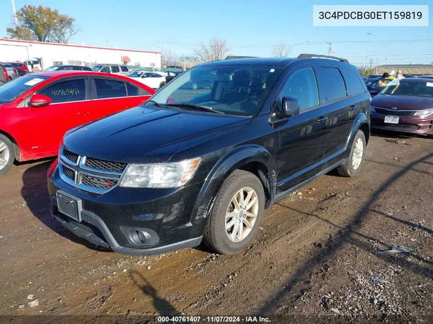 2014 Dodge Journey Sxt VIN: 3C4PDCBG0ET159819 Lot: 40761407