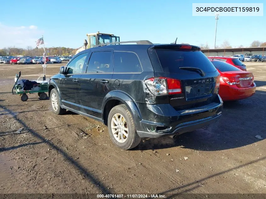 2014 Dodge Journey Sxt VIN: 3C4PDCBG0ET159819 Lot: 40761407